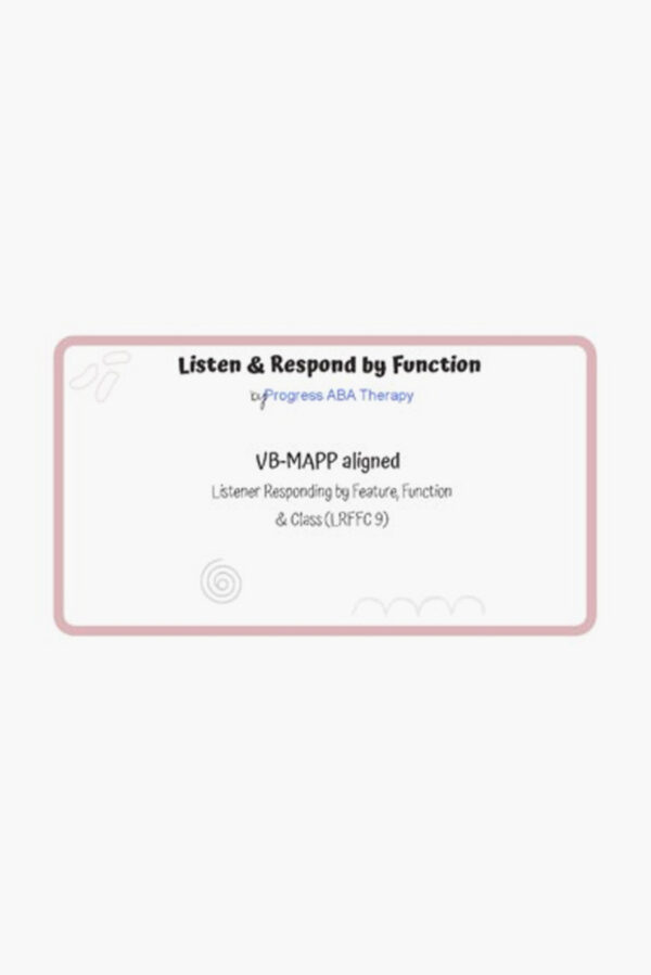 Listener Responding by Function, Feature and Class (LRFFC) - Level 2